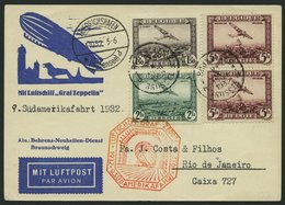 ZULEITUNGSPOST 195 BRIEF, Belgien: 1932, 9. Südamerikafahrt, Prachtkarte - Correo Aéreo & Zeppelin