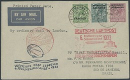 ZULEITUNGSPOST 229B BRIEF, Britische Post Tanger: 1933, 3. Südamerikafahrt, Anschlussflug Ab Berlin, Rückseitiger Violet - Correo Aéreo & Zeppelin