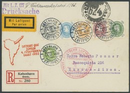 ZULEITUNGSPOST 157B BRIEF, Dänemark: 1932, 4. Südamerikafahrt, Anschlußflug Ab Berlin, Einschreib-Drucksache, Pracht, Si - Luchtpost & Zeppelin