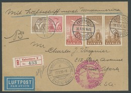 ZULEITUNGSPOST 437 BRIEF, Dänemark: 1936, 3. Nordamerikafahrt, Einschreibbrief, Pracht - Correo Aéreo & Zeppelin