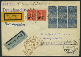 ZULEITUNGSPOST 150 BRIEF, Frankreich: 1932, 3. Südamerikafahrt, Einschreib-Drucksache, Prachtbrief - Airmail & Zeppelin