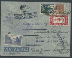 ZULEITUNGSPOST 229A BRIEF, Frankreich: 1933, 6. Und 7. Südamerikafahrt, Hin- Und Rückfahrt Mit Französisch/brasilianisch - Airmail & Zeppelin