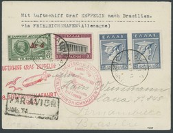 ZULEITUNGSPOST 189B BRIEF, Griechenland: 1932, 8. Südamerikafahrt, Anschlussflug Ab Berlin, Prachtbrief - Poste Aérienne & Zeppelin
