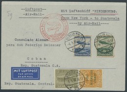 ZULEITUNGSPOST 406C BRIEF, Guatemala: 1936, 1. Nordamerikafahrt, Auflieferung Frankfurt (c), Seltener Brief Mit Mischfra - Airmail & Zeppelin