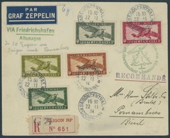 ZULEITUNGSPOST 286 BRIEF, Indochina: 1934, Weihnachtsfahrt, Einschreibbrief Frankiert Mit 5 Flugpostmarken, Von Saigon A - Airmail & Zeppelin