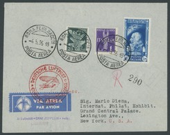 ZULEITUNGSPOST 406C BRIEF, Italien: 1936, 1. Nordamerikafahrt, Auflieferung Friedrichshafen (c), Einschreibbrief, Pracht - Airmail & Zeppelin