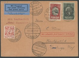 ZULEITUNGSPOST 49A BRIEF, Liechtenstein: 1929, Fahrt Nach Frankfurt, Ankunftsstempel Frankfurt, Prachtkarte - Correo Aéreo & Zeppelin