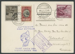 ZULEITUNGSPOST 98 BRIEF, Liechtenstein: 1930, Fahrt In Die Niederlande, Künstlerkarte Winterolympiade Nach Istanbul, Pra - Correo Aéreo & Zeppelin