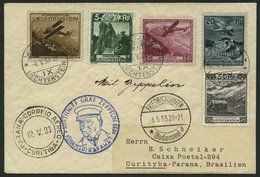 ZULEITUNGSPOST 202 BRIEF, Liechtenstein: 1933, 1. Südamerikafahrt, Prachtbrief - Airmail & Zeppelin