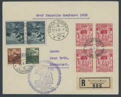 ZULEITUNGSPOST 208 BRIEF, Liechtenstein: 1933, Italienfahrt, Rom-Rückfahrt, Einschreibbrief, Pracht - Airmail & Zeppelin
