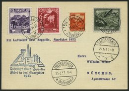 ZULEITUNGSPOST 217 BRIEF, Liechtenstein: 1933, Fahrt Ins Saargebiet, Prachtkarte - Correo Aéreo & Zeppelin