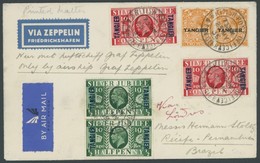 ZULEITUNGSPOST 302Bb BRIEF, Marokko Britisches Postamt Tanger: 1935, 5. Südamerikafahrt, Nachbringerflug Ab Berlin, Druc - Airmail & Zeppelin