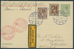 ZULEITUNGSPOST 94 BRIEF, Niederlande: 1930, Fahrt Nach Bern-Basel, Mit Beiden Rotem Sonderstempel, Prachtkarte, R!, Nur  - Airmail & Zeppelin