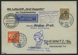 ZULEITUNGSPOST 98Aa BRIEF, Niederlande: 1930, Fahrt In Die Niederlande, Abwurf Venlo, Violetter Sonderankunftsstempel, P - Airmail & Zeppelin