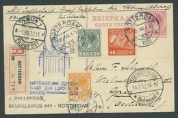 ZULEITUNGSPOST 169A BRIEF, Niederlande: 1932, LUPOSTA-Fahrt, Bis Danzig, Einschreibbrief Nach Graz An Den Raketenpionier - Airmail & Zeppelin