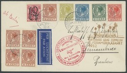 ZULEITUNGSPOST 183B BRIEF, Niederlande: 1932, 7. Südamerikafahrt, Anschlußflug Ab Berlin, Prachtbrief - Airmail & Zeppelin