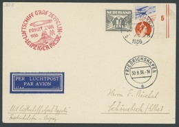 ZULEITUNGSPOST 365 BRIEF, Niederlande: 1936, Fahrt Zur Leipziger Messe, Prachtkarte - Correo Aéreo & Zeppelin