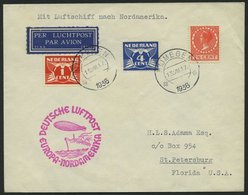ZULEITUNGSPOST 430 BRIEF, Niederlande: 1936, 7. Nordamerikafahrt, Prachtbrief - Correo Aéreo & Zeppelin