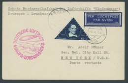 ZULEITUNGSPOST 441 BRIEF, Niederlande: 1936, 10. Nordamerikafahrt, Prachtbrief - Airmail & Zeppelin