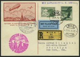 ZULEITUNGSPOST 439 BRIEF, Österreich: 1936, 9. Nordamerikafahrt, Einschreibkarte, Pracht - Airmail & Zeppelin