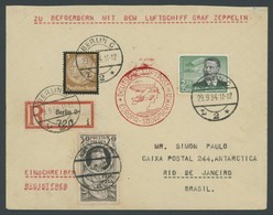ZULEITUNGSPOST 277Bb BRIEF, Polen: 1934, 9. Südamerikafahrt, Anschlußflug Ab Berlin, Stempel (a), Einschreibbrief Mit De - Luft- Und Zeppelinpost