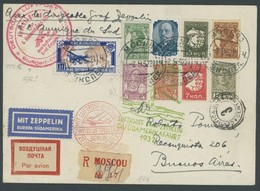 ZULEITUNGSPOST 177C BRIEF, Russland: 1932. 6. Südamerikafahrt, Anschlussflug Ab Stuttgart, Einschreibbrief, Pracht, R! - Airmail & Zeppelin