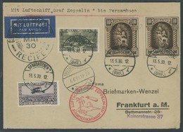 ZULEITUNGSPOST 57 BRIEF, Saargebiet: 1930, Südamerikafahrt, Frankfurt - Pernambuco, Frankfurt, Rundfahrt-Rarität, Vermut - Luft- Und Zeppelinpost
