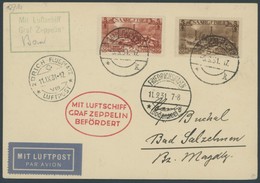ZULEITUNGSPOST 127 BRIEF, Saargebiet: 1931, Zürichfahrt, Abwurfkarte Mit Allen Stempeln, Pracht - Luft- Und Zeppelinpost