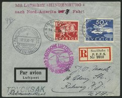 ZULEITUNGSPOST 437 BRIEF, Schweden: 1936, 8. Nordamerikafahrt, Einschreibbrief, Pracht - Airmail & Zeppelin