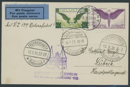 ZULEITUNGSPOST 108Bg BRIEF, Schweiz: 1931, Ostseejahr-Rundfahrt, Abgabe Lübeck, Frankiert Mit Mi.Nr. 191x Und 234, Prach - Correo Aéreo & Zeppelin