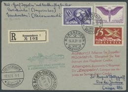 ZULEITUNGSPOST 133Ba,m,o BRIEF, Schweiz: 1931, 3. Südamerikafahrt, Einschreib-Drucksache Mit Rotem Werbestempel, Prachtb - Correo Aéreo & Zeppelin