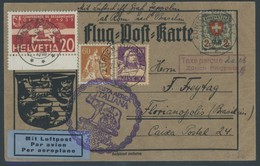 ZULEITUNGSPOST 207 BRIEF, Schweiz: 1933, Italienfahrt, Nachverwendete Flugpostkarte Ab Zürich, Mit 20 Cts Nachgebühr Und - Airmail & Zeppelin