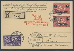 ZULEITUNGSPOST 207Ba BRIEF, Schweiz: 1933, Italienfahrt, Postabgabe Rom, Prachtkarte - Correo Aéreo & Zeppelin