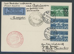 ZULEITUNGSPOST 333 BRIEF, Schweiz: 1935, 1. Pendelfahrt, über Stuttgart Mit Lufthansa Bis Bathurst Und Mit Zeppelin Nach - Airmail & Zeppelin
