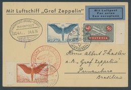 ZULEITUNGSPOST 353 BRIEF, Schweiz: 1936, 7. Südamerikafahrt, Bestätigungsstempel C, Prachtkarte - Correo Aéreo & Zeppelin