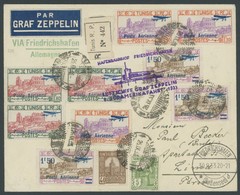 ZULEITUNGSPOST 235 BRIEF, Tunesien: 1933, 8. Südamerikafahrt, Einschreibbrief Nach Lima/Peru, Pracht - Correo Aéreo & Zeppelin