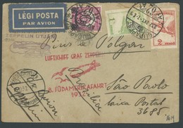 ZULEITUNGSPOST 189 BRIEF, Ungarn: 1932, 8. Südamerikafahrt, Prachtbrief, Bedarfserhaltung - Correo Aéreo & Zeppelin