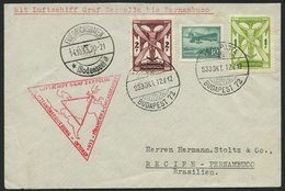 ZULEITUNGSPOST 238 BRIEF, Ungarn: 1933, Chicagofahrt, Bis Brasilien, Prachtbrief - Correo Aéreo & Zeppelin