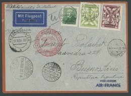 ZULEITUNGSPOST 283Aa BRIEF, Ungarn: 1934, 11. Südamerikafahrt, Auflieferung Friedrichshafen (c), Senkrecht Gefaltet Sons - Poste Aérienne & Zeppelin