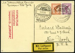 KATAPULTPOST 38c BRIEF, 16.10.1930, Europa - Flug Ausgefallen, Nachbringeflug Und Ausfallstempel, Prachtkarte - Cartas & Documentos