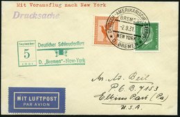 KATAPULTPOST 68b BRIEF, 4.9.1931, &quot,Bremen&quot, - New York, Seepostaufgabe, Drucksache, Prachtbrief - Storia Postale