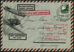 KATAPULTPOST 206c BRIEF, 18.8.1935, &quot,Bremen&quot, - Southampton, Deutsche Seepostaufgabe, Prachtbrief - Cartas & Documentos