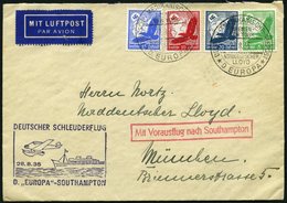 KATAPULTPOST 208c BRIEF, 28.8.1935, &quot,Europa&quot, - Southampton, Deutsche Seepostaufgabe, Prachtbrief - Lettres & Documents