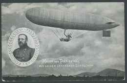 PIONIERFLUGPOST 1909-1914 1909, Luftschiffpionier Major Von Parseval, Portraitkarte Mit Eigenhhändiger Unterschrift, Kar - Vliegtuigen