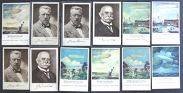 LUFTPOST-VIGNETTEN 1925, Zeppelin-Eckener-Spende, 12 Meist Verschiedene Ansichtskarten, Gebraucht Und Ungebraucht, Fast  - Luft- Und Zeppelinpost