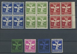 LUFTPOST-VIGNETTEN **,(*) , 1925/6, Zeppelin-Eckener-Spende, Komplette Spendenmarkenserie In Postfrischen Viererblocks,  - Luchtpost & Zeppelin
