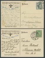 LUFTPOST-VIGNETTEN 1926, Zeppelin-Eckener-Spende, 2 Portrait-Ansichtskarten (von Zeppelin Und Eckener) Mit Zusatzaufdruc - Luft- Und Zeppelinpost