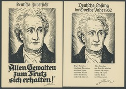 ALTE ANSICHTSKARTEN Goethe-Huldigungsfahrt Des Graf Zeppelin, 3 Verschiedene Erinnerungskarten, Dabei Edel Sei Der Mensc - Altri & Non Classificati