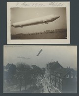 ALTE ANSICHTSKARTEN 1911, LZ 8 Deutschland, Originalfoto Düsseldorf Abfahrt Und Dankesschreiben An Kapitän Hacker, Dazu  - Sonstige & Ohne Zuordnung