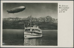 ALTE ANSICHTSKARTEN 1931, LZ 129 Und Das Motorschiff Baden Am Bodensee, Gebraucht, Mit Violettem Graf Zeppelin Besichtig - Other & Unclassified